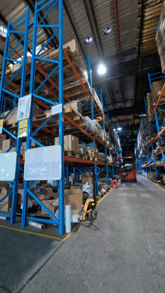 BIDE facility warehouse aisle