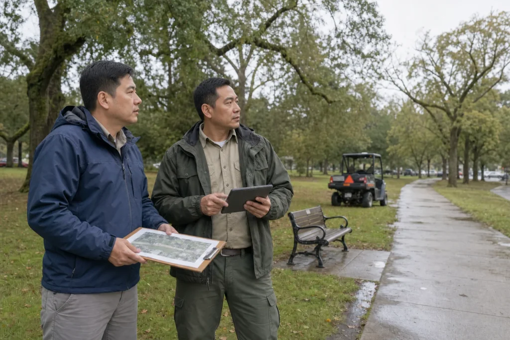 Outdoor park planning workflow